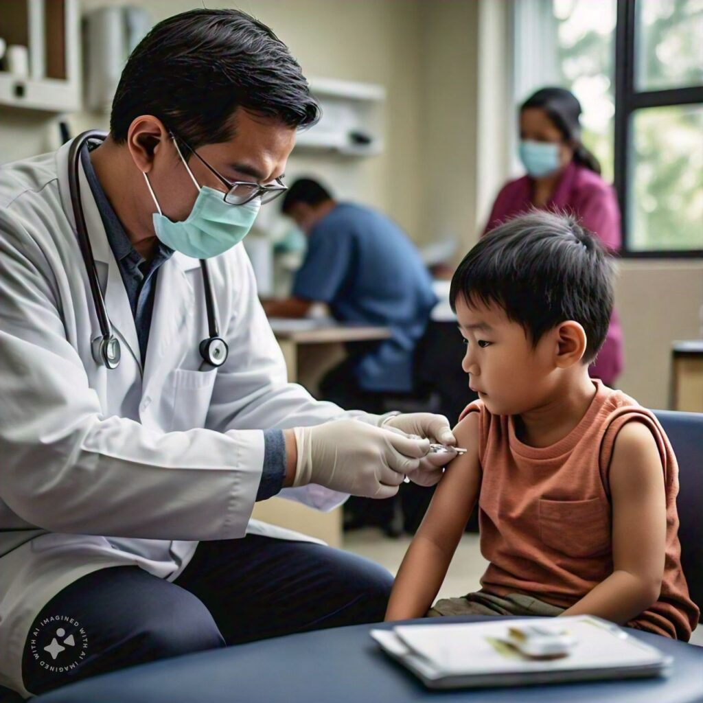 Kid getting vaccination